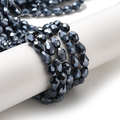 Electroplate Glass Beads Strands X-EGLA-D017-7x5mm-2-1