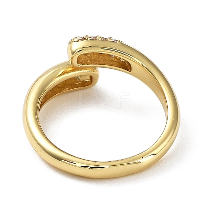 Rack Plating Brass Micro Pave Cubic Zirconia Open Cuff Rings RJEW-Q777-12G-1
