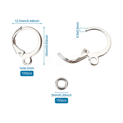 Brass Huggie Hoop Earring Findings & Open Jump Rings KK-TA0007-84A-P-1