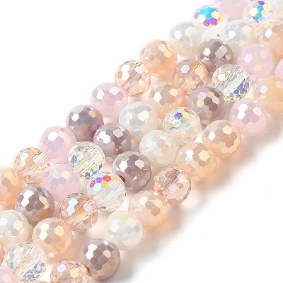Electroplate Glass Beads Strands EGLA-C007-01B-1
