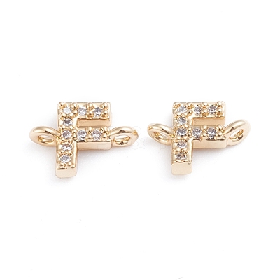 Brass Micro Pave Cubic Zirconia Links Connectors X-ZIRC-I042-16G-F-1