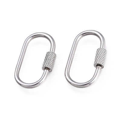 Tarnish Resistant 304 Stainless Steel Screw Carabiner Lock Charms X-STAS-K192-01P-1