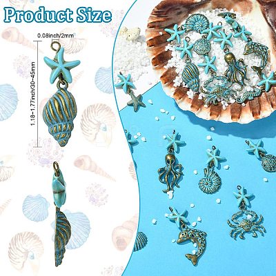 18Pcs 9 Style Alloy Pendants PALLOY-CJ00182-1