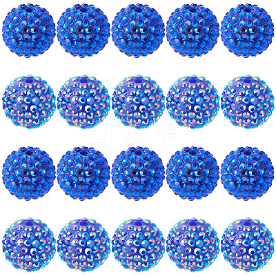 40Pcs 2 Styles Transparent Resin Rhinestone Graduated Beads RESI-BM0001-13-1