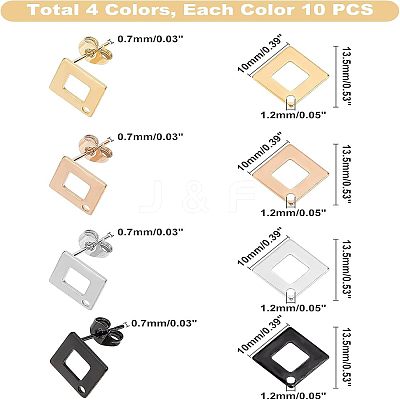 304 Stainless Steel Stud Earring Findings STAS-UN0015-34-1