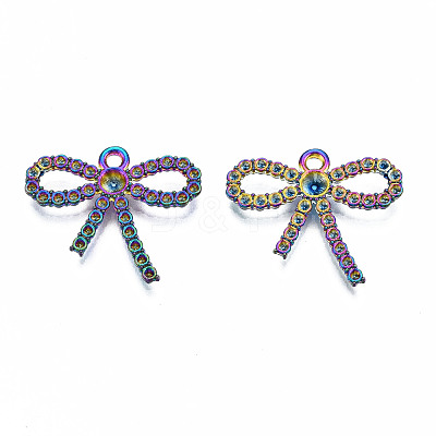 Rainbow Color Alloy Pendant Rhinestone Settings PALLOY-N163-116-NR-1