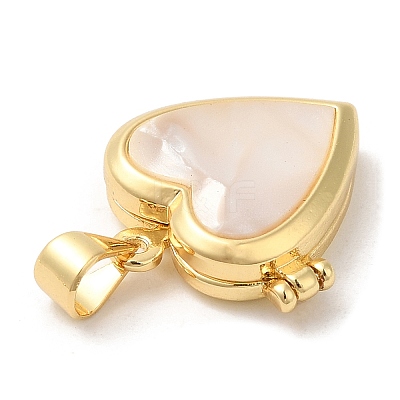 Natural Shell Locket Pendants X-KK-K332-15G-05-1