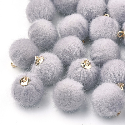 Faux Mink Fur Covered Pendants WOVE-S115-01B-1