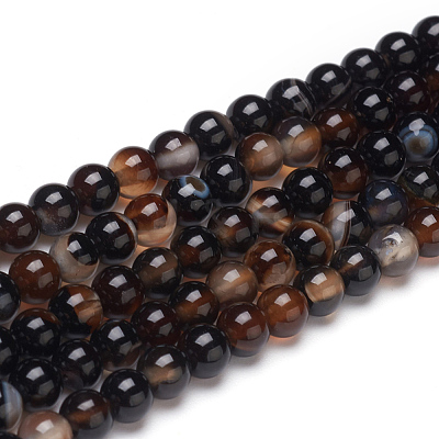 Natural Black Agate Beads Strands G-L555-04-4mm-1