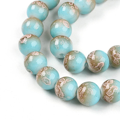Baking Paint Glass Beads Strands X-DGLA-N008-10mm-05-1