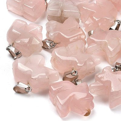 Natural Rose Quartz Pendants G-B127-02P-05-1