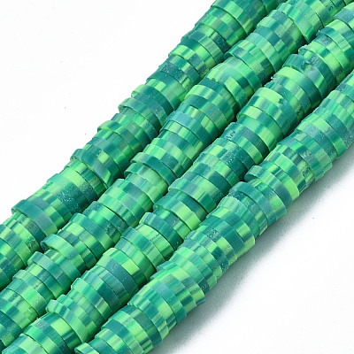 Handmade Polymer Clay Beads Strands CLAY-R089-6mm-167-1