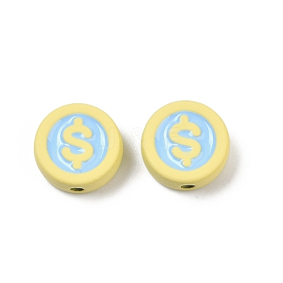 Spray Painted Alloy Beads PALLOY-S038-09C-1