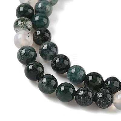 Natural Moss Agate Beads Strands G-L470-31-6mm-1