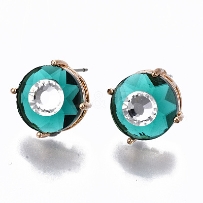 Brass Stud Earrings GLAA-S193-039D-LG-1