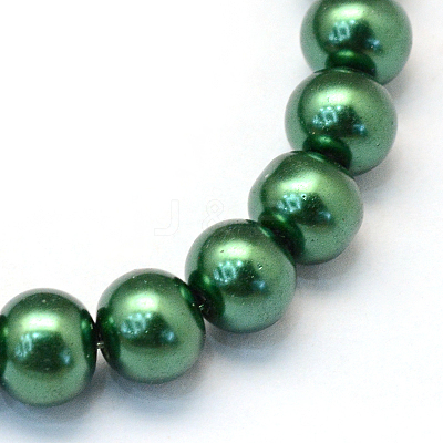 Baking Paint Pearlized Glass Pearl Round Bead Strands X-HY-Q330-8mm-71-1