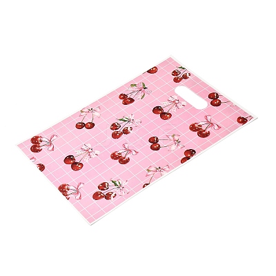 50Pcs 2 Styles Cherry Printed Plastic Gift Storage Tote Bags PL-CBAAD12-01-1