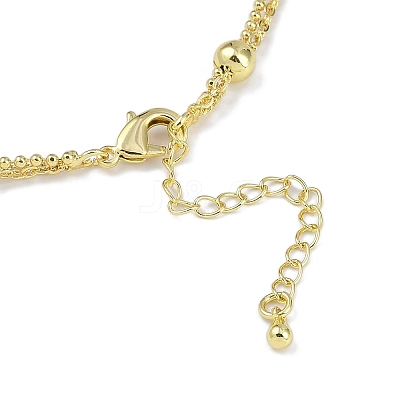 Rack Plating Brass Ball Link Chain Necklaces for Women NJEW-K382-05G-1