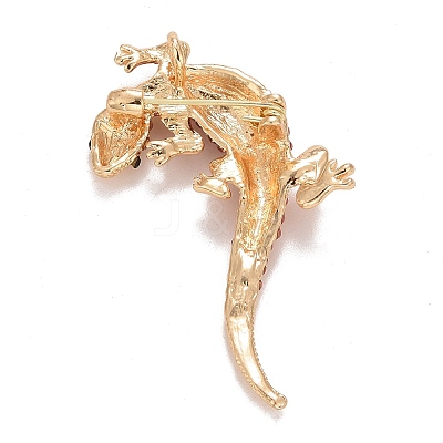 Rhinestone Lizard Badge X1-JEWB-E013-03G-02-1