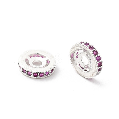 Brass Micro Pave Cubic Zirconia Beads KK-R216-10C-S02-1