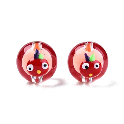 Transparent Acrylic Enamel Beads TACR-G040-01G-1