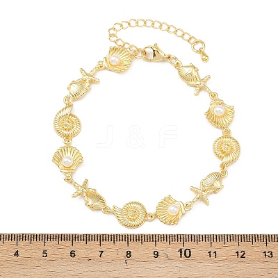 Brass Link Chain Bracelets for Women BJEW-A090-07A-G-1