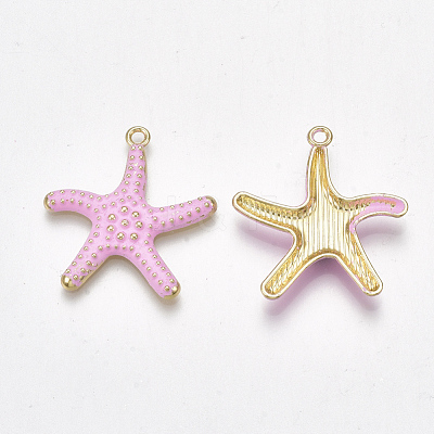 Spray Painted Alloy Pendants PALLOY-T065-24C-1