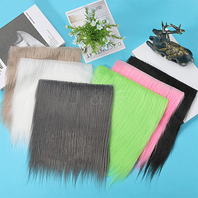 Faux Fur Squares Fabric BJEW-WH0515-11E-1