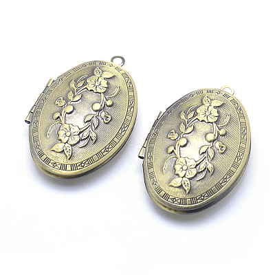 Brass Locket Pendants X-KK-F717-16AB-NR-1
