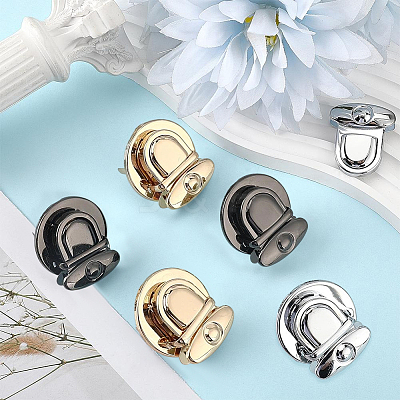 12Pcs 3 Colors Alloy Bag Tuck Lock Clasps FIND-CP0003-76-1