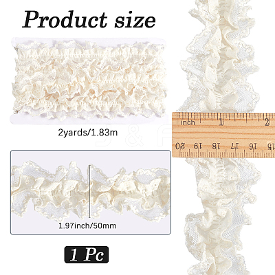 Cotton Pleated Elastic Lace Ribbon OCOR-WH20006-30B-1