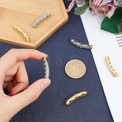 8Pcs 4 Style Brass Micro Pave Cubic Zirconia Beads ZIRC-CA0001-08-1