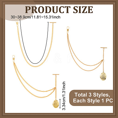 3Pcs Brass Locket Pendant Decorations HJEW-PH02380-1