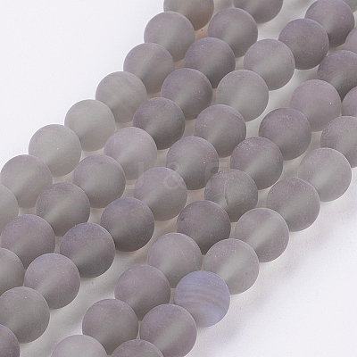 Natural Grey Agate Bead Strands X-G-H055-10mm-1