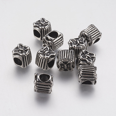 Ion Plating(IP) 304 Stainless Steel European Beads STAS-J022-136AS-1