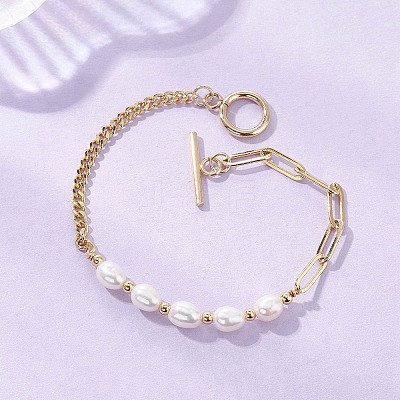 Natural Cultured Freshwater Pearl Beaded Bracelets BJEW-JB12710-1