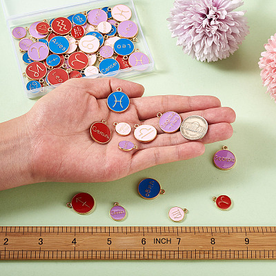 8 Sets 8 Style Alloy Enamel Pendants ENAM-CW0001-04-1