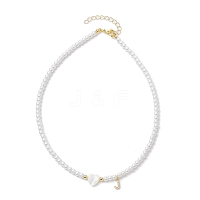 Brass Micro Pave Grade AAA Cubic Zirconia Letter Pendant Necklaces NJEW-JN04771-10-1