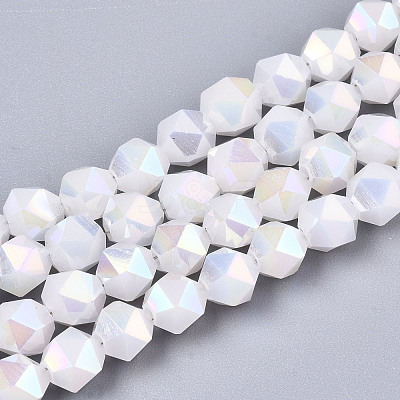Electroplate Glass Beads Strands X-EGLA-T019-07C-1
