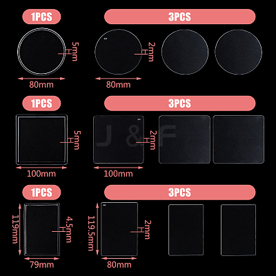 3 Sets 3 Style Acrylic Plate DIY-FH0006-02-1