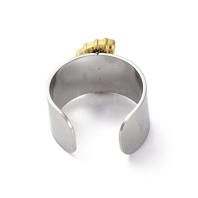 304 Stainless Steel Open Cuff Rings RJEW-K258-08GP-09-1