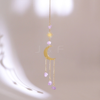 Natural Amethyst Chips Suncatcher for Windows Rainbow Maker PW-WGF1B1F-08-1