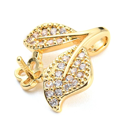 Brass Micro Cubic Zirconia Peg Bail Charms KK-Q794-04A-G-1