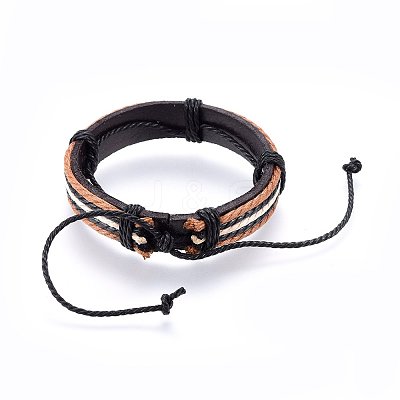 Leather Cord Bracelets BJEW-F347-14-1