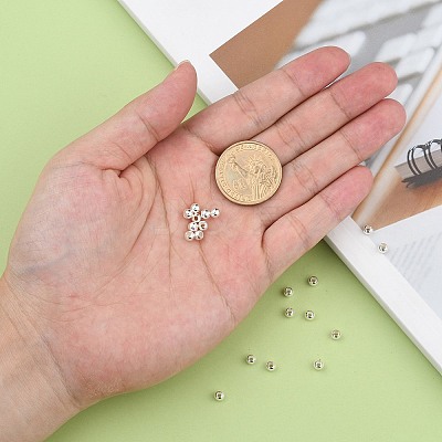 925 Sterling Silver Beads STER-T002-235S-4mm-1