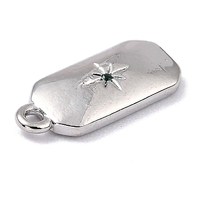 Brass Micro Pave Cubic Zirconia Charms ZIRC-I054-12P-04-1