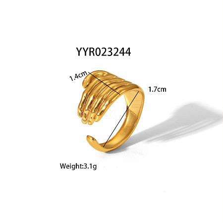 Stainless Steel Cuff Rings Fashion Jewelry for Women LV3247-6-1