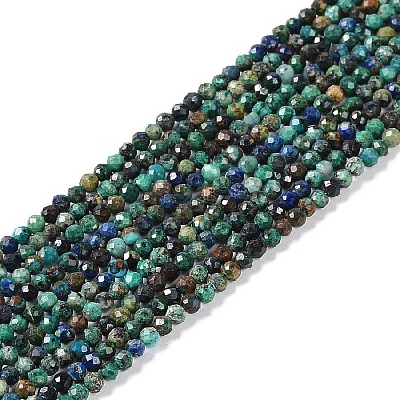 Natural Chrysocolla and Lapis Lazuli Beads Strands G-P542-A03-02-1