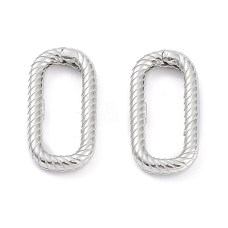 Anti-Tarnish Rhodium Plated 925 Sterling Silver Spring Gate Rings STER-K173-18P-1