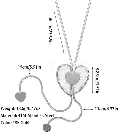 Bohemian Style 304 Stainless Steel with Acrylic Lariat Necklaces for Women FS-WG34D78-02-1
